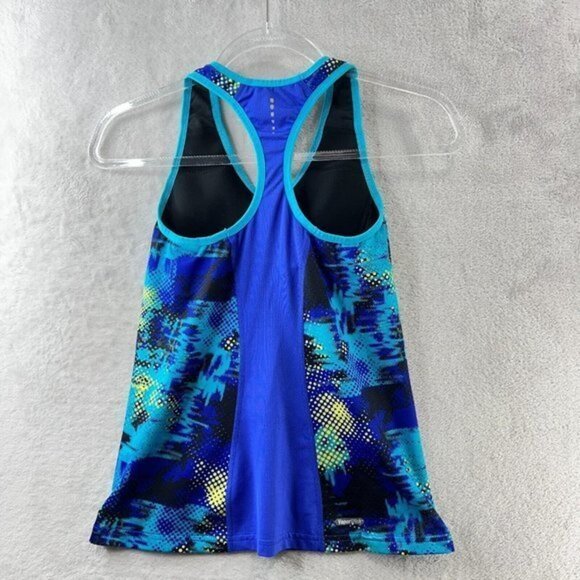 North Face Top Womens Small Vapor Wick‎ Racerback Blue Top Built In Shelf Bra - Picture 2 of 12